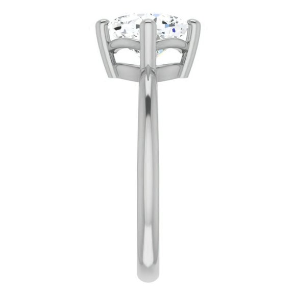 2.5Carat -8.0mm Kite-Set Cushion Moissanite Solitaire Ring - Picture 6 of 15